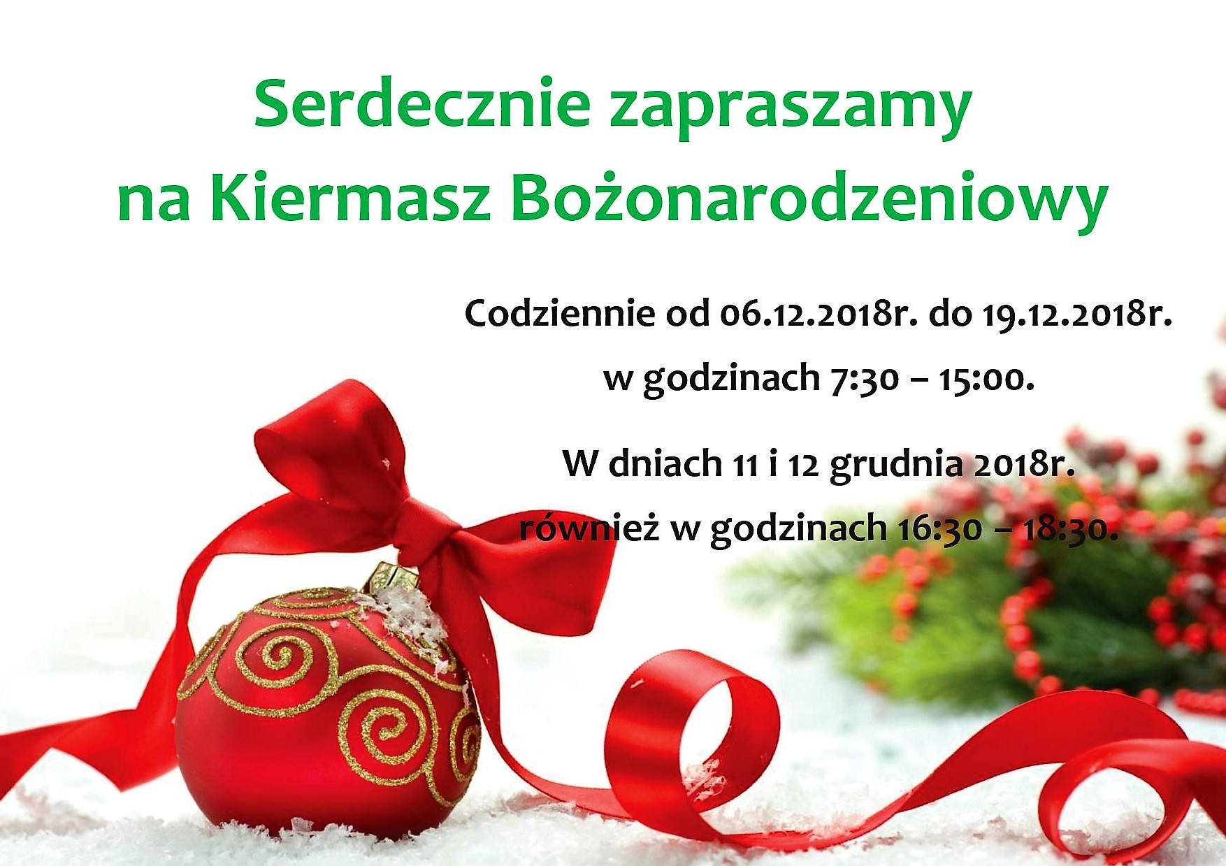 Kiermasz Bozonarodzeniowy