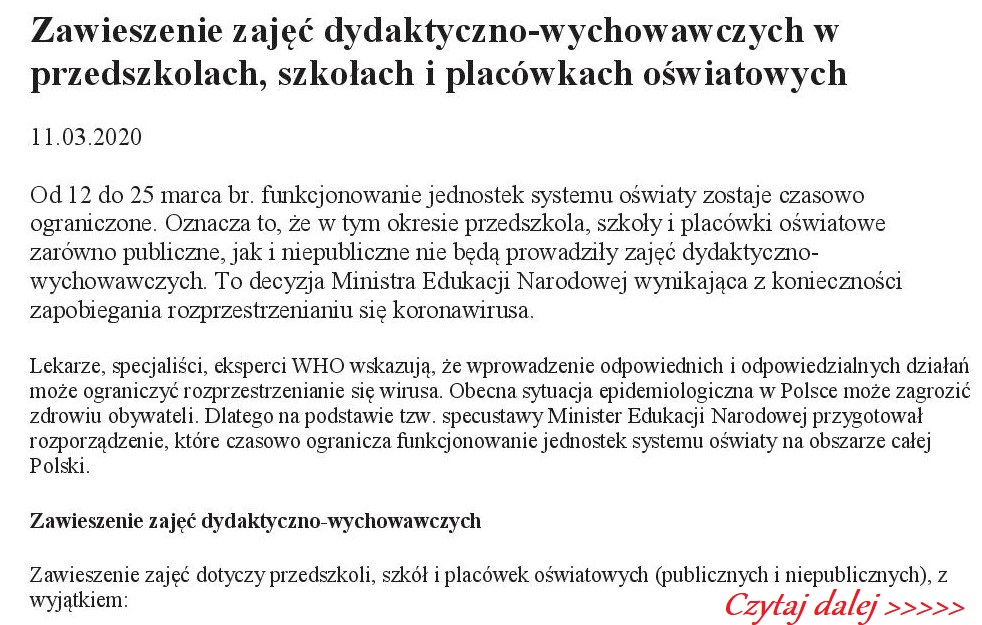 Zawieszenie zajec dydakt