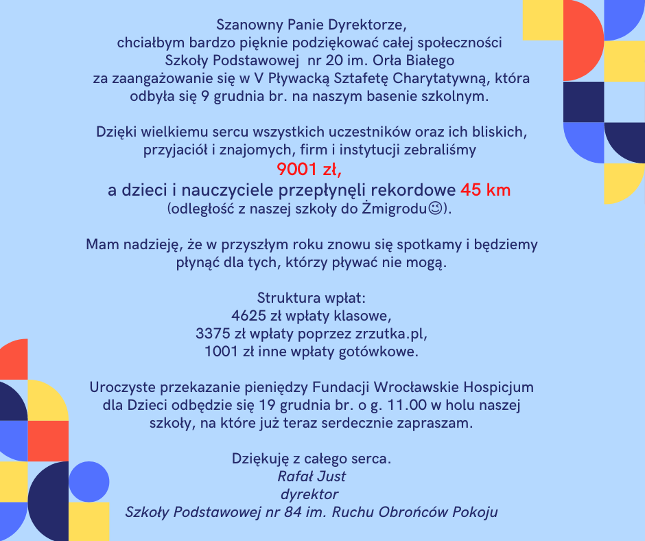 V Plywacka Sztafeta Charytatywna