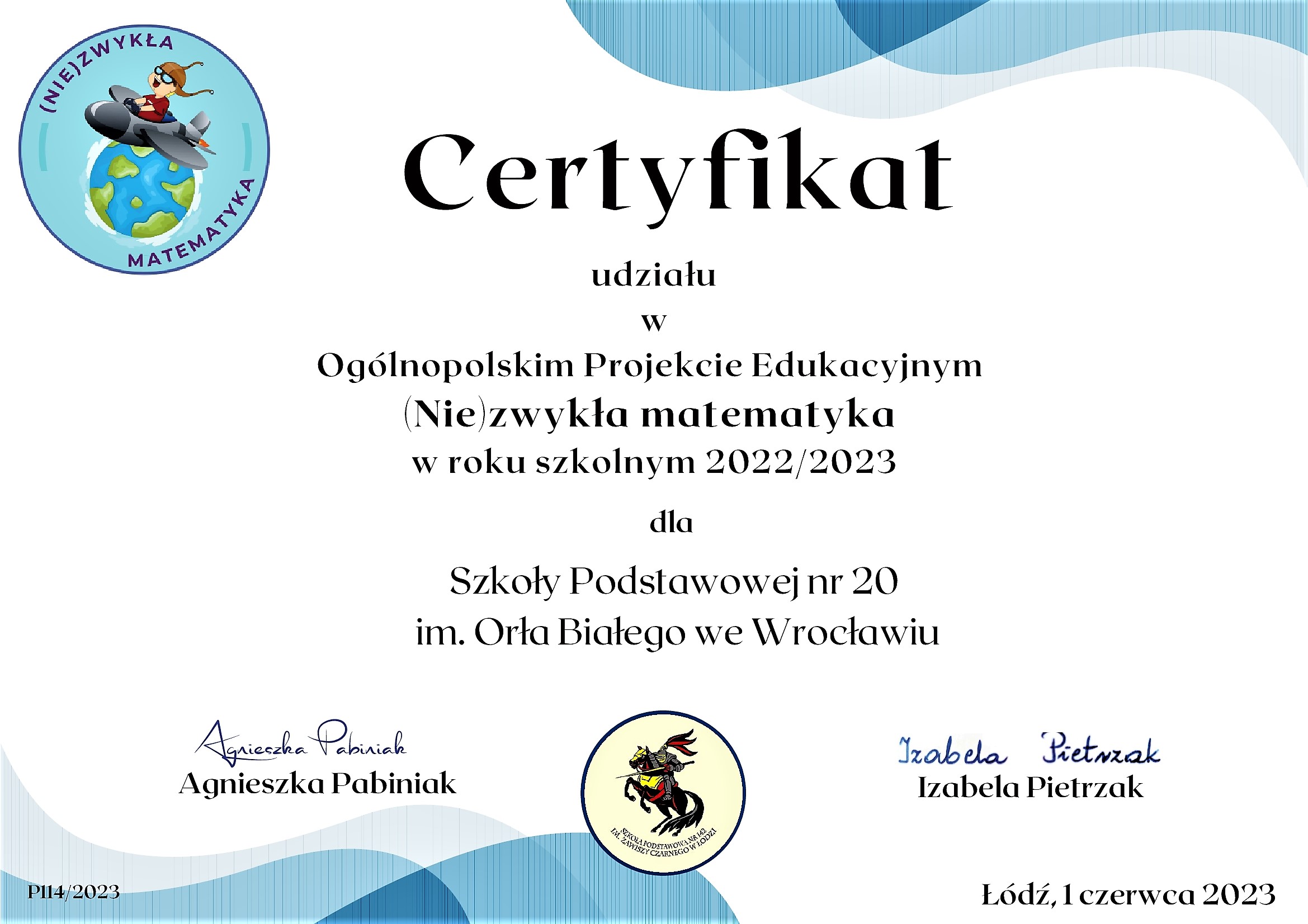 (Nie)zwykla matematyka Certyfikat