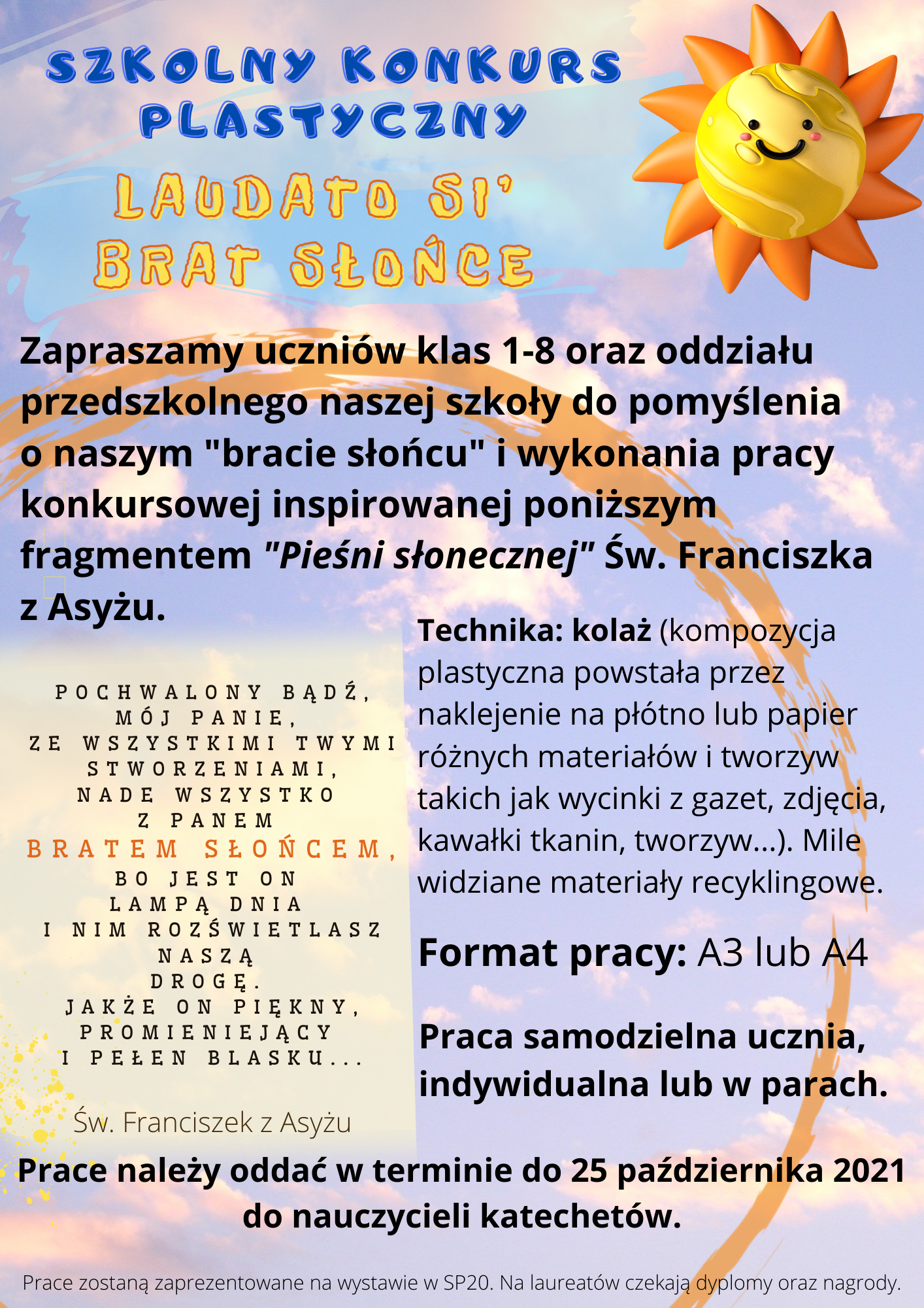 Szkolny konkurs plastyczny dla klas 1 8
