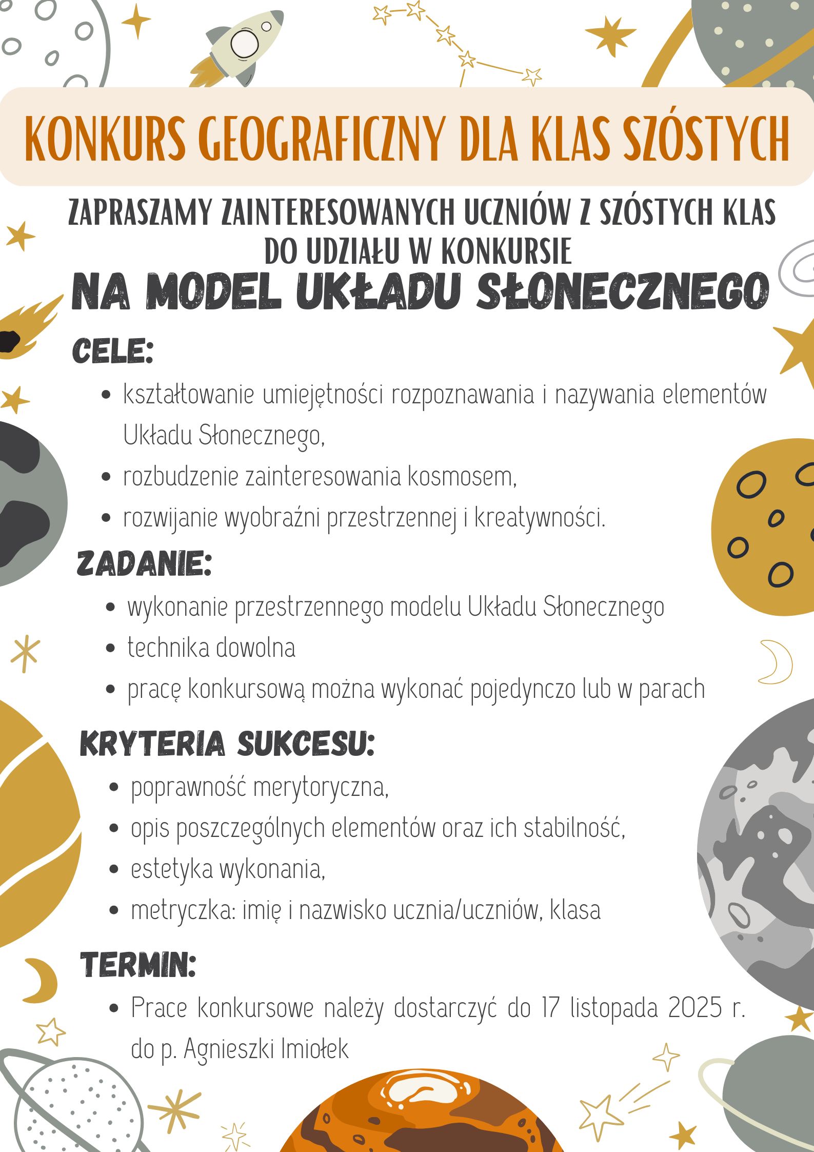 2025 Konkurs geograficzny dla klas 6