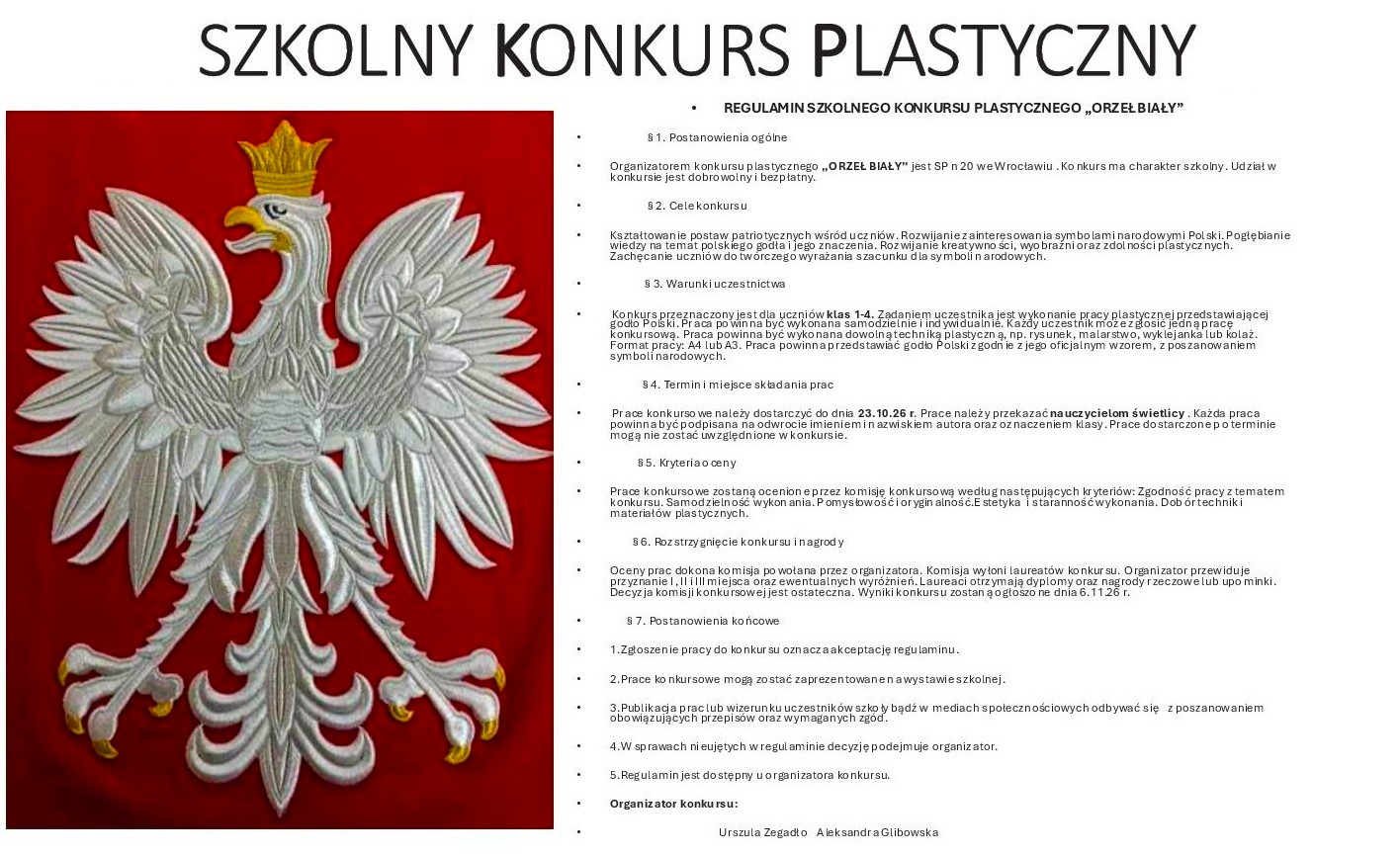Konkurs plastyczny Orzel Bialy