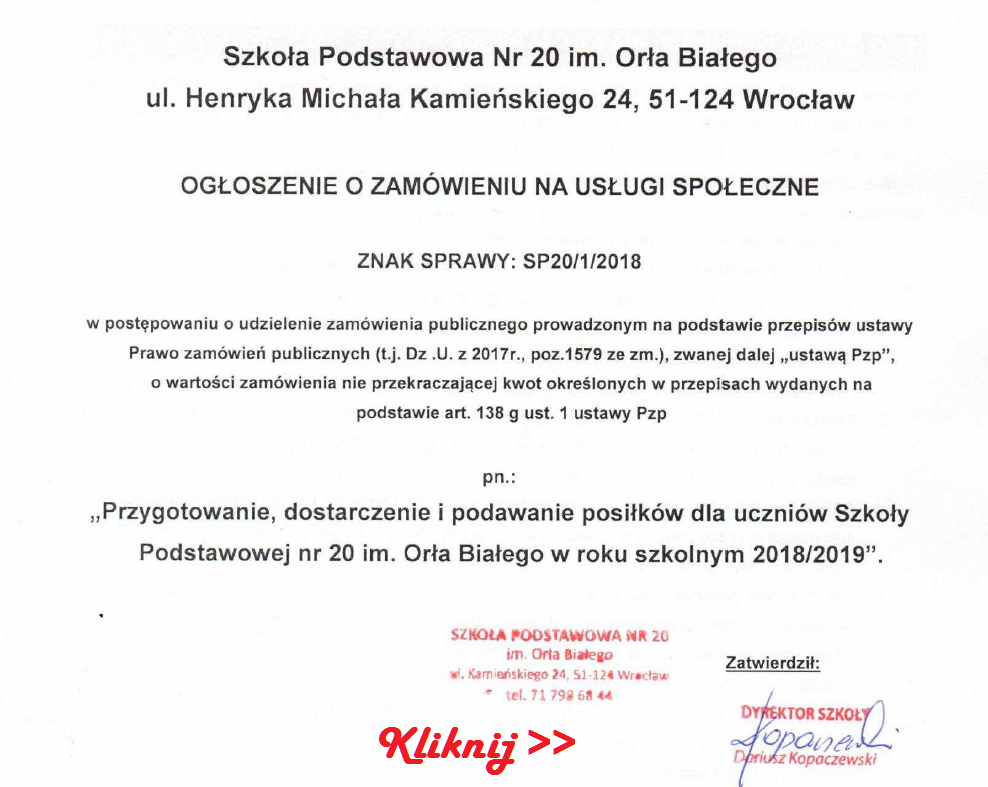 OGLOSZENIE USLUGI SPOLECZNE 2018