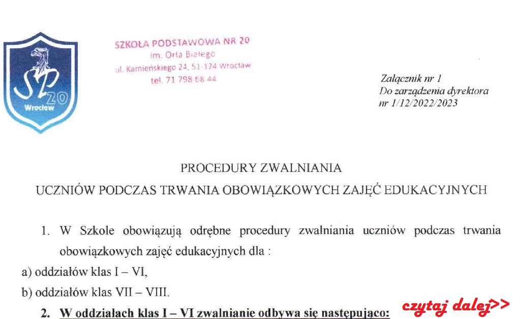 Procedury zwalniania uczniow (002)