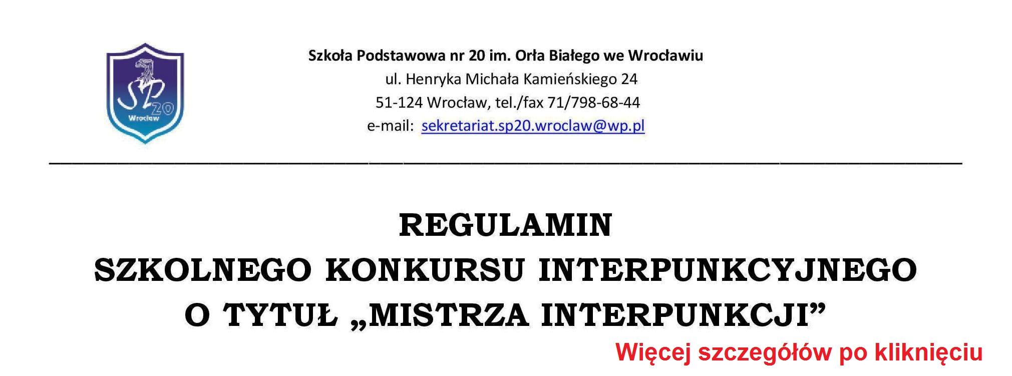 MISTRZ INTERPUNKCJI regulamin 2017 18