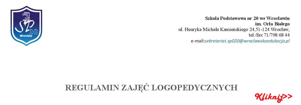 Regulamin zajec logopedycznych