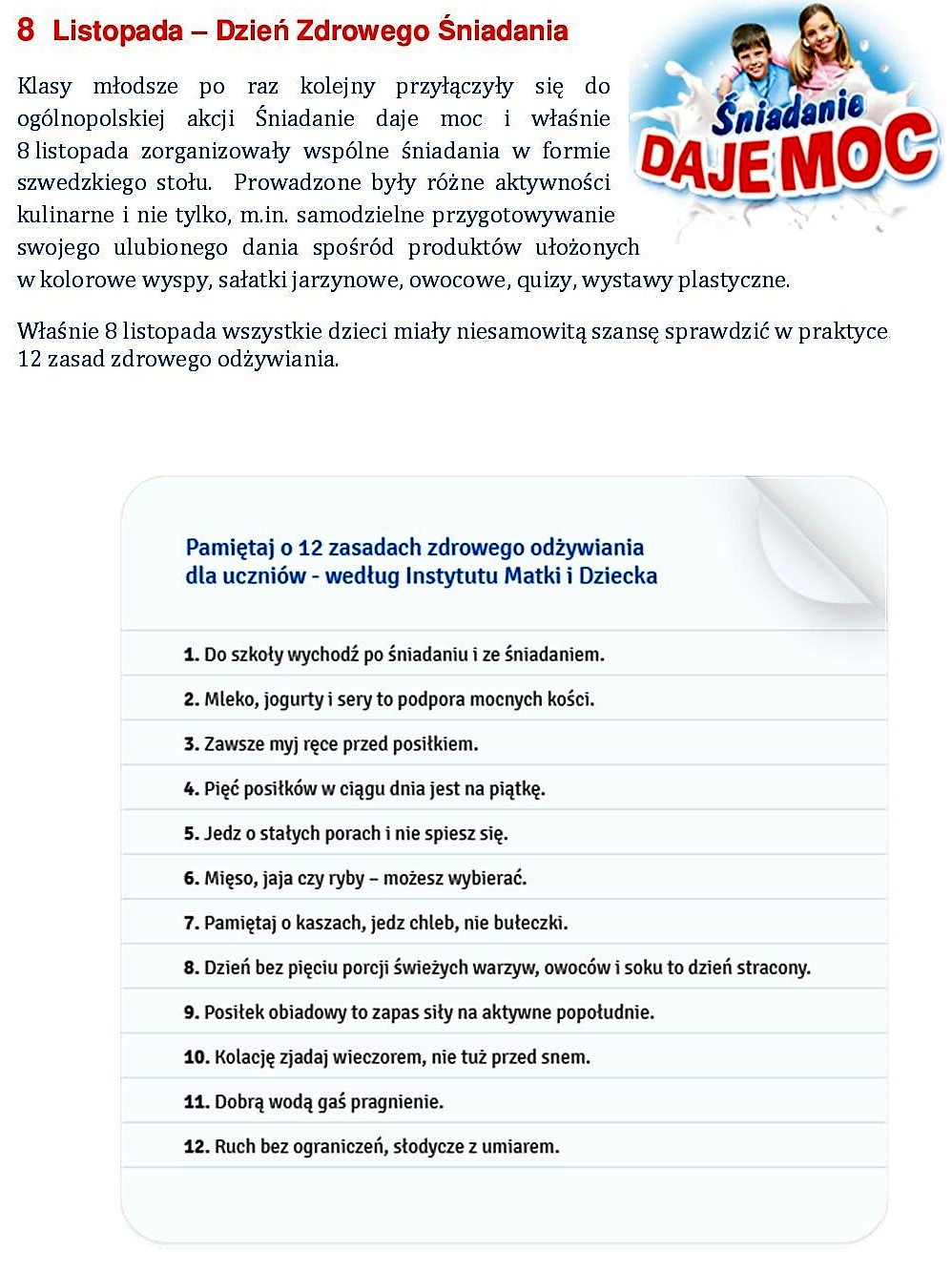 Sniadanie 8 listopada
