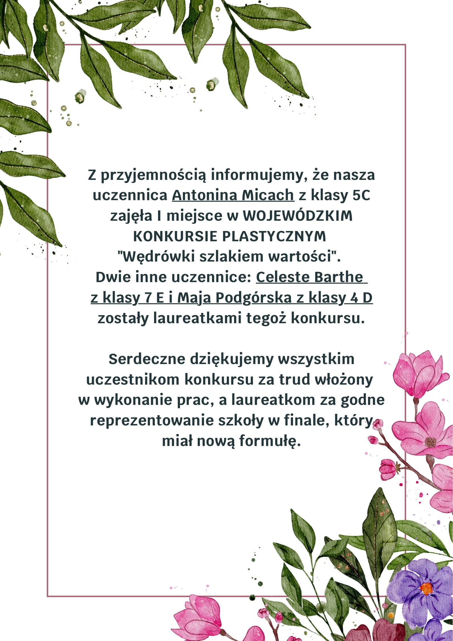 Wedrowki szlakiem wartosci wyniki
