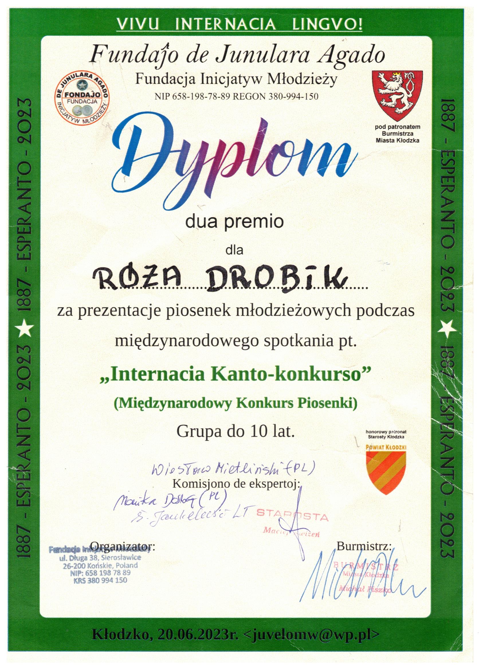 Drobik Roza esperanto