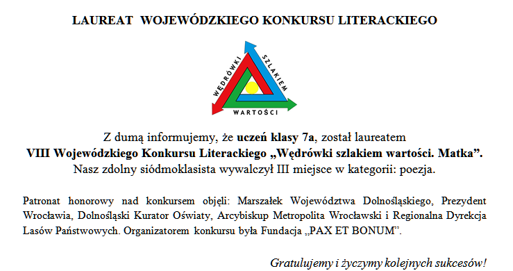 VIII Wojewodzki Konkurs Literacki Matka