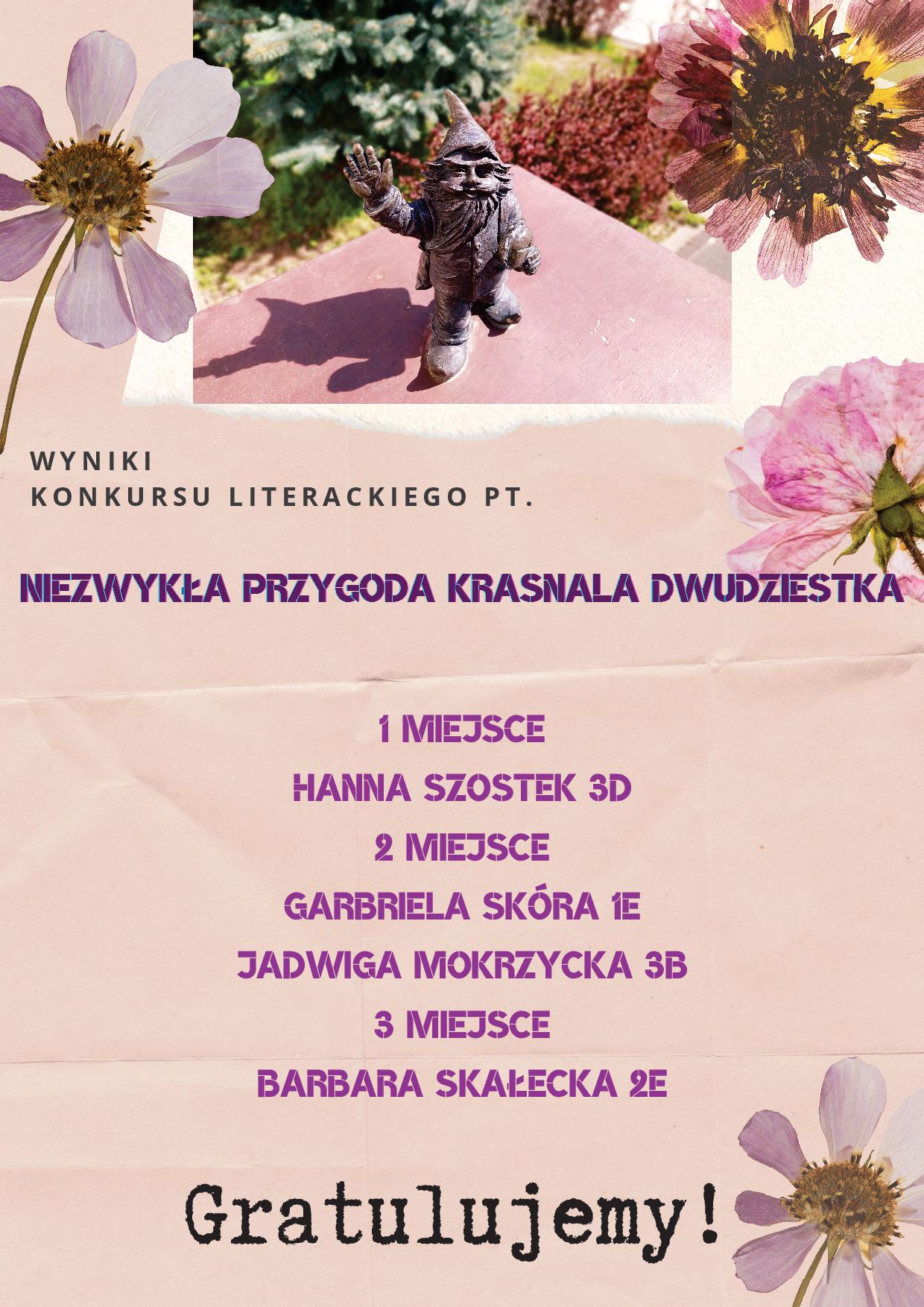 wyniki konkursu literackiego