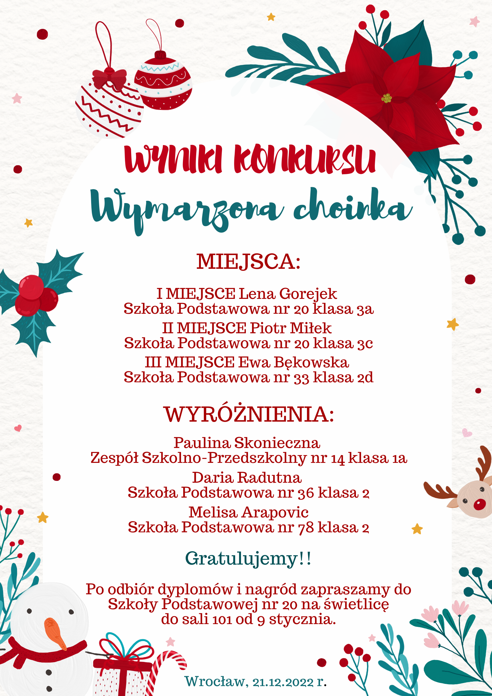 Wyniki Wymarzona choinka