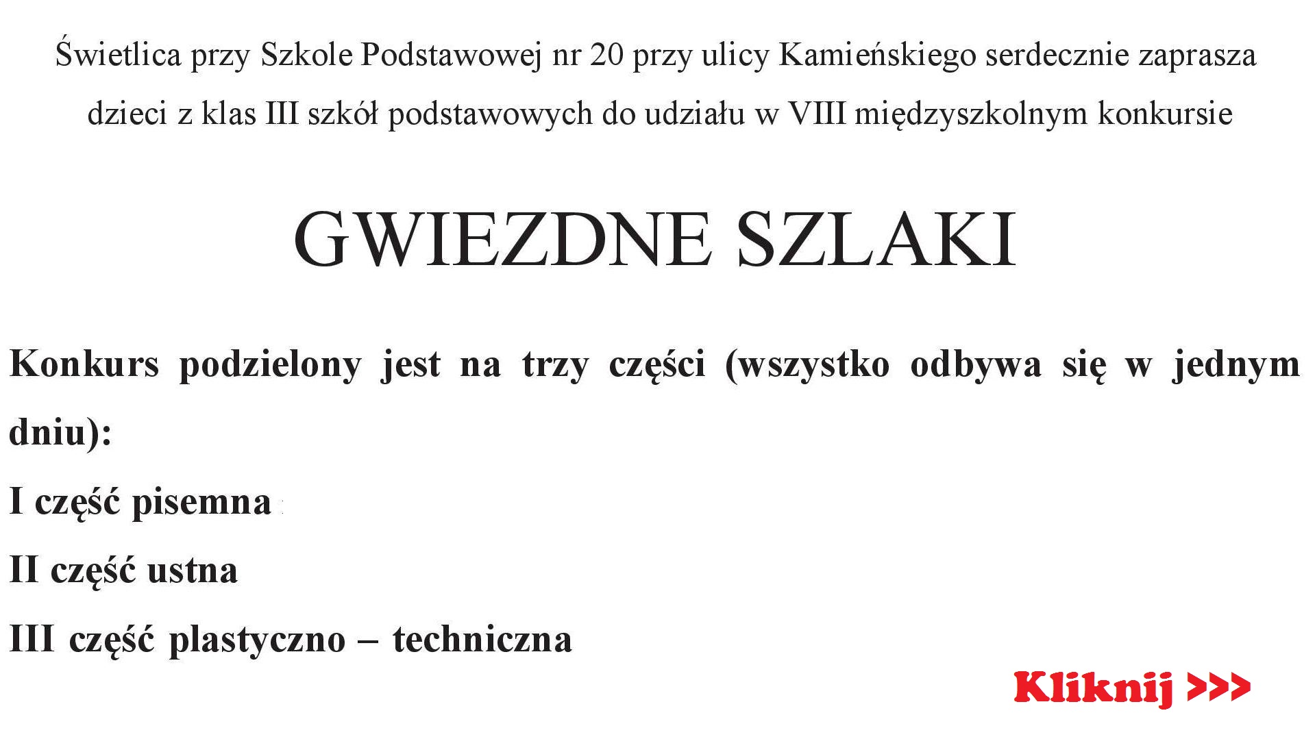 GWIEZDNE SZLAKI  18  regulamin konkursu