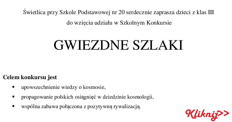 GWIEZDNE SZLAKI 2019s szkolny etap