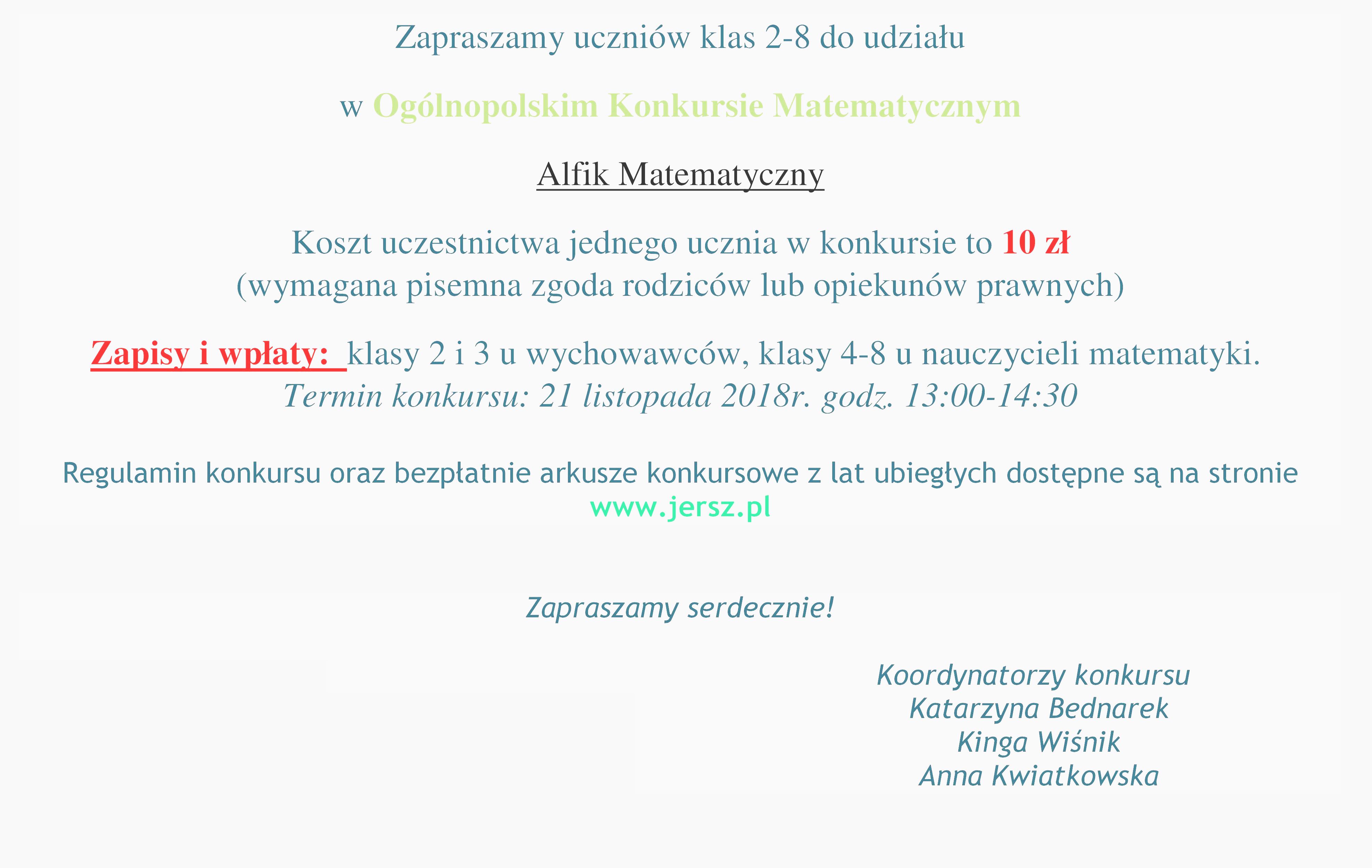 alfik matematyka 2018