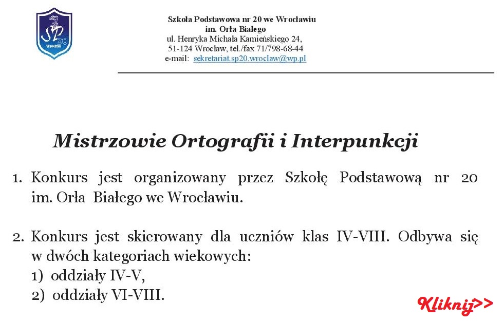 konkurs ortograficzny 2019